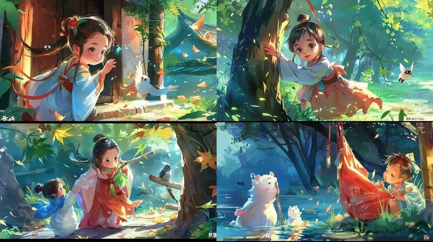 Whimsical and Enchanting Style with a Touch of Nature's Serenity - Midjourney sref style