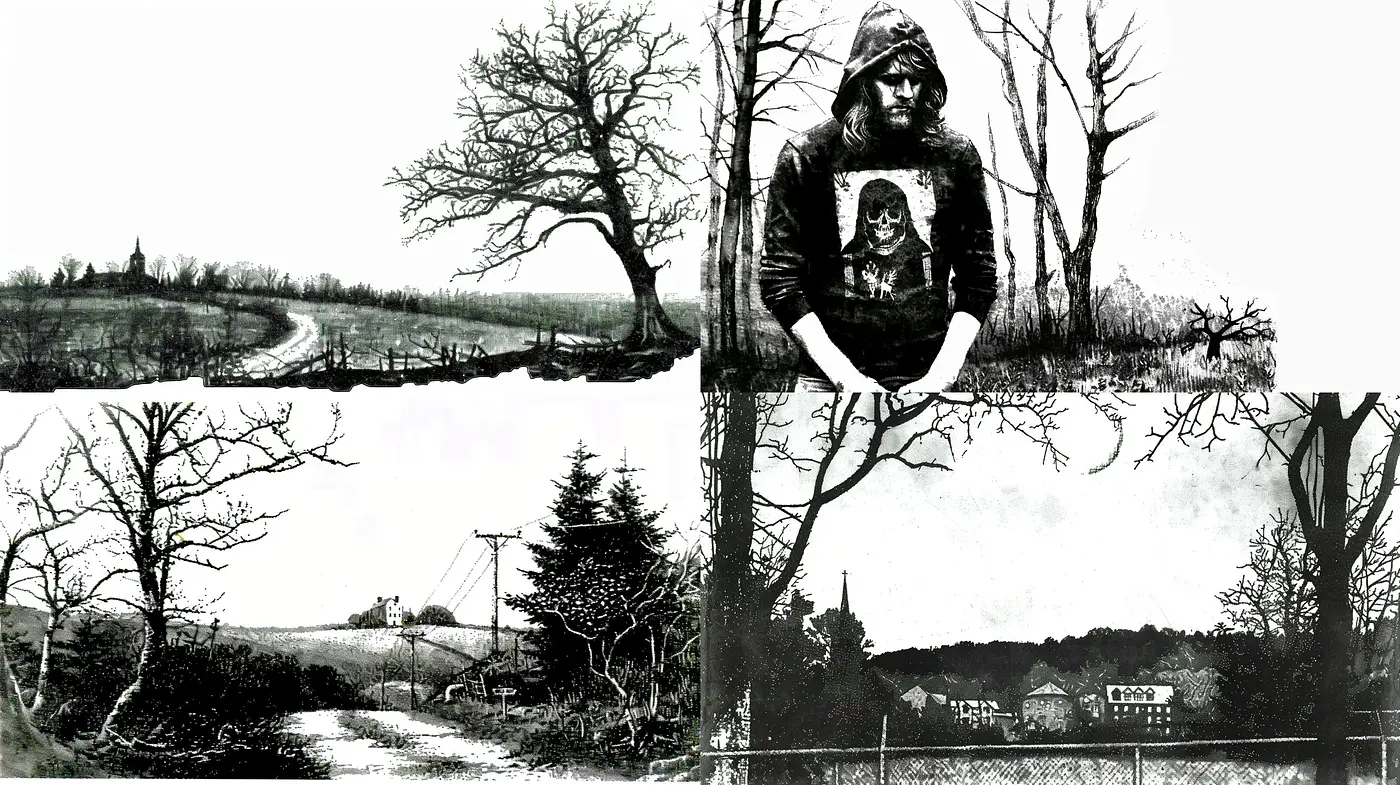 Monochromatic Melancholy in Stippled Textures - Midjourney sref style