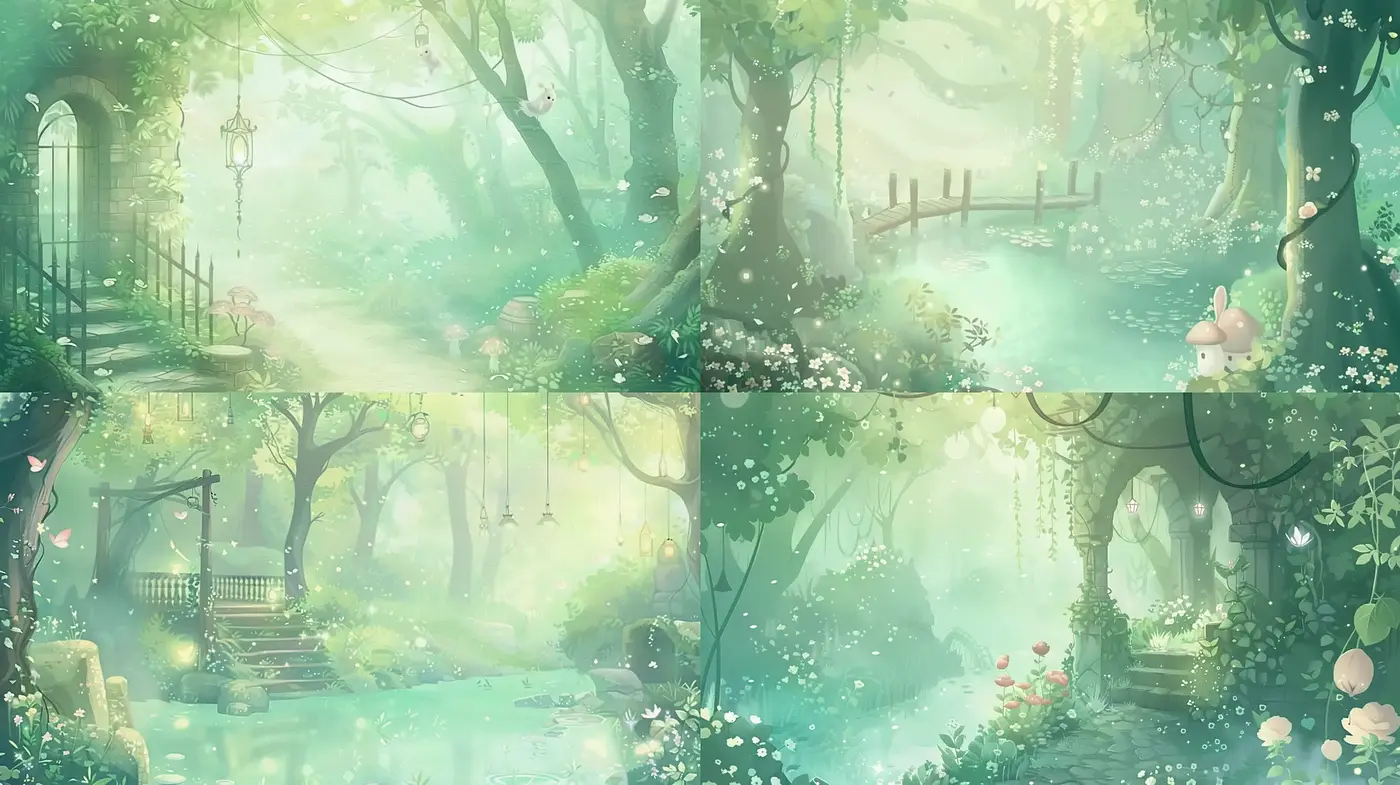 Enchanted Ethereal Forests with Misty Ambience - Midjourney sref style