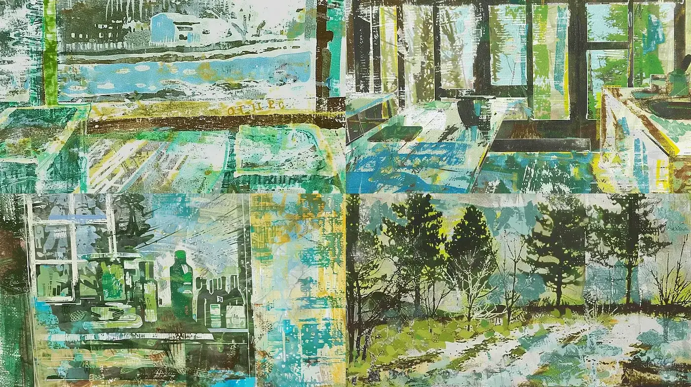 Eclectic Mix of Modernist Landscapes with Textural Depth - Midjourney sref style