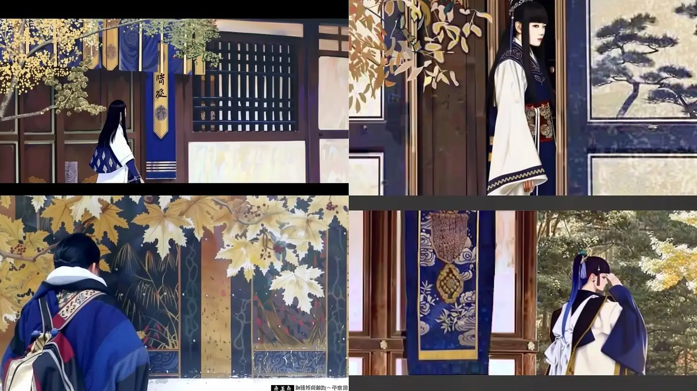 Elegantly Stylized Traditional Japanese Scenes with Rich Textural Details - Midjourney sref style
