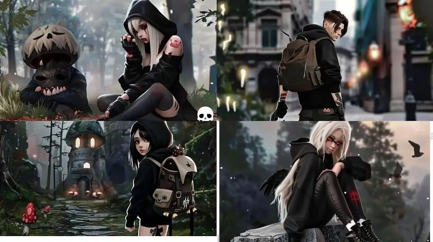 Dark Fantasy Aesthetic with Urban Influences and Whimsical Elements - Midjourney sref style