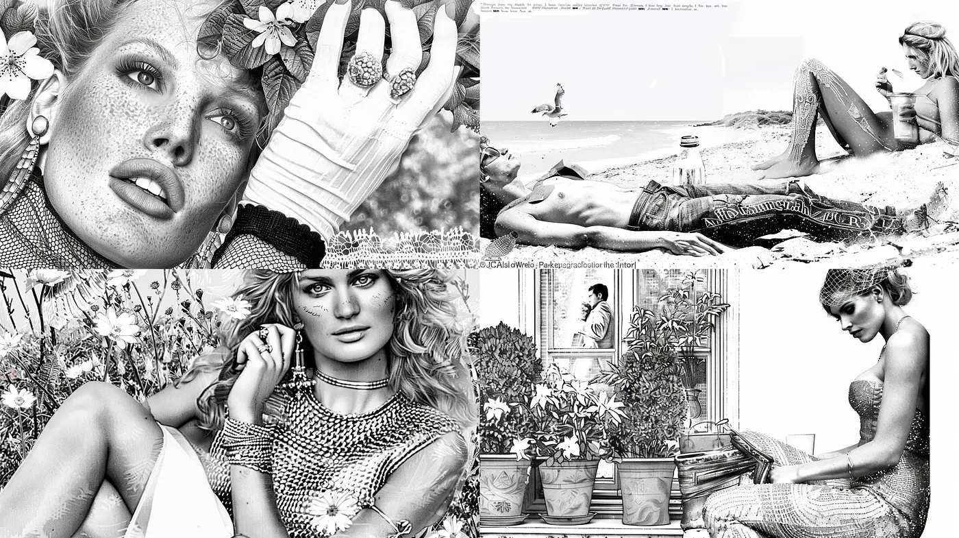 Monochromatic Elegance: A Fusion of Photorealism with Surrealistic Touch - Midjourney sref style