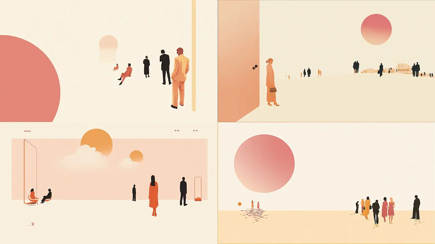 Minimalist and Ethereal Urban Landscapes with a Soft Color Palette - Midjourney sref style