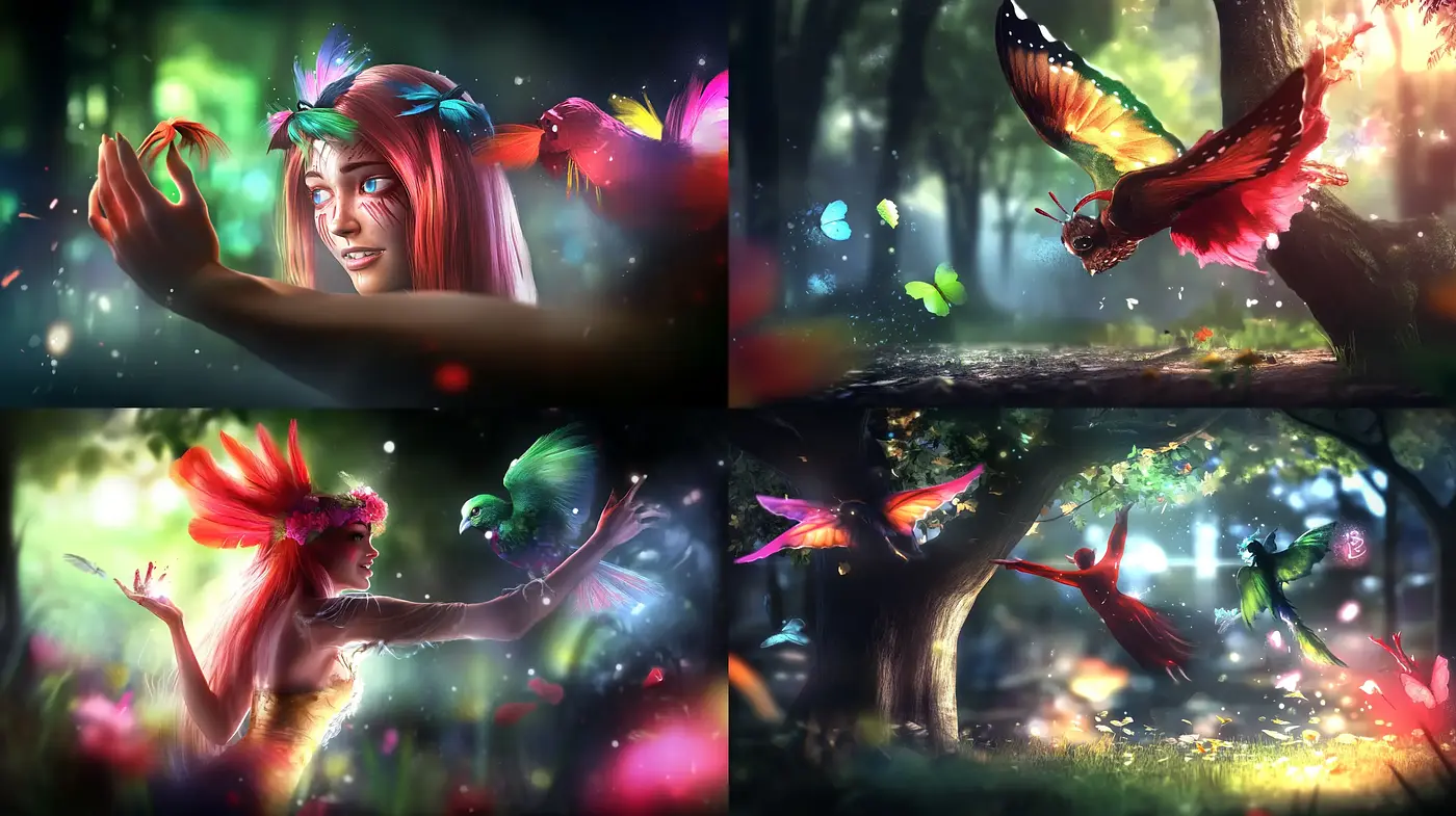 Enchanted Forest Dreamscape with a Mythical Essence - Midjourney sref style