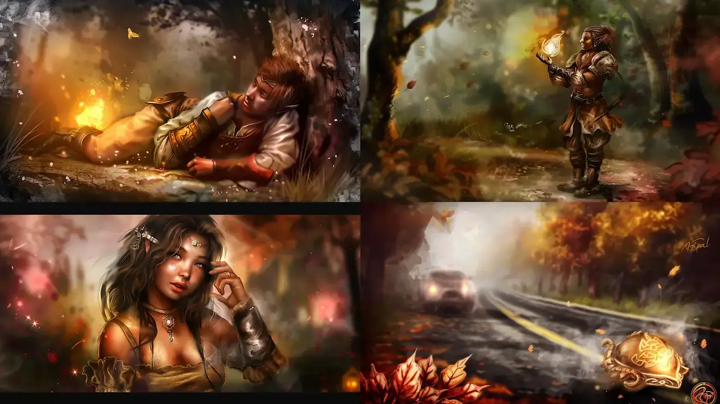 Enchanting and Atmospheric Fantasy Art with Rich Textural Depth - Midjourney sref style