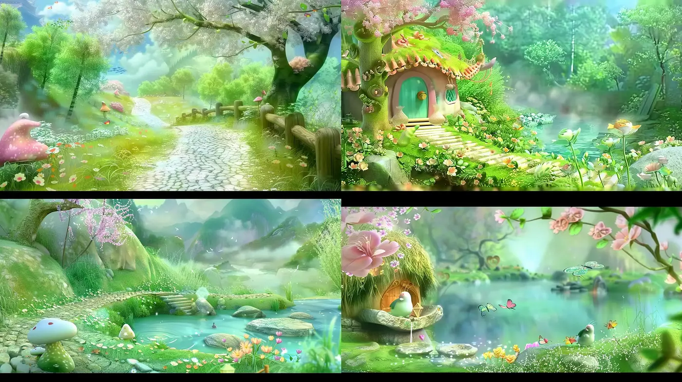 Enchanted Whimsical Dreamscapes with Pastel Hues and Ethereal Glow - Midjourney sref style