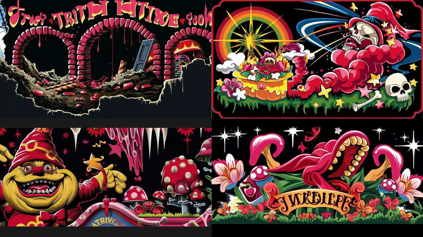 Psychedelic Retro Pop Art Extravaganza - Midjourney sref style