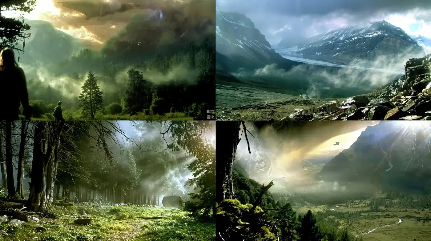 Mysterious and Ethereal Landscapes with Evocative Lighting - Midjourney sref style