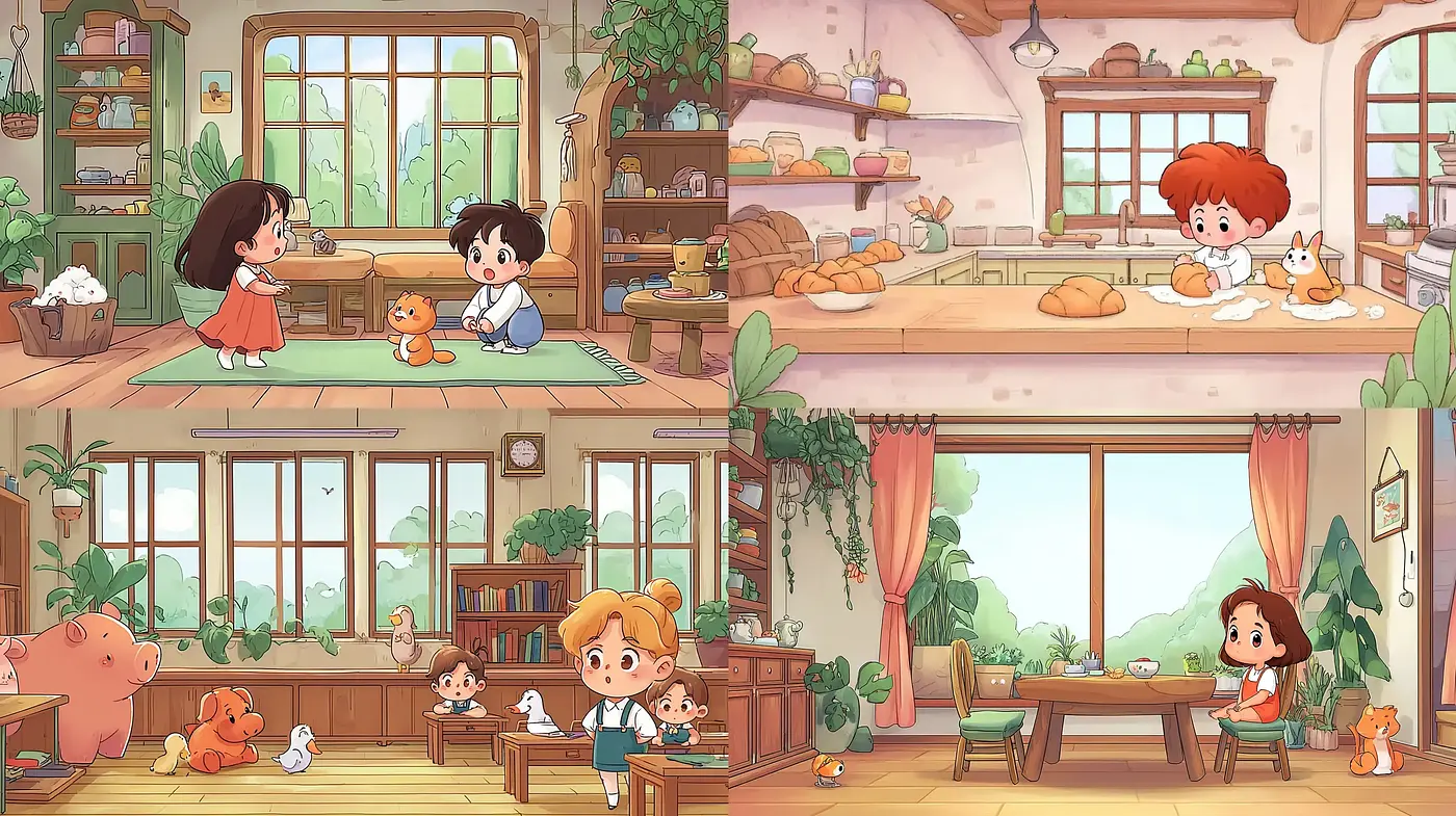 Charming Kawaii-Inspired Illustrations with Whimsical Elements - Midjourney sref style