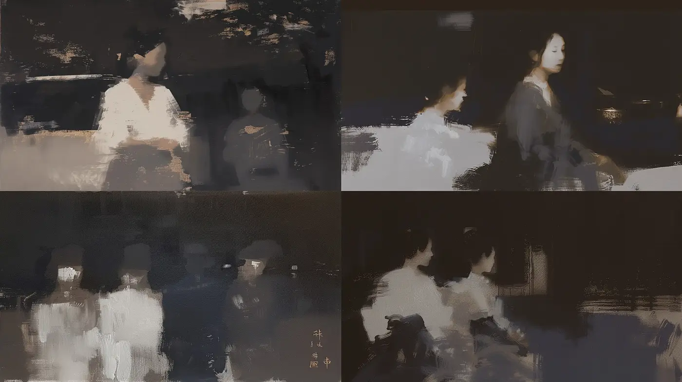 Ethereal Nocturne Brushwork - Midjourney sref style