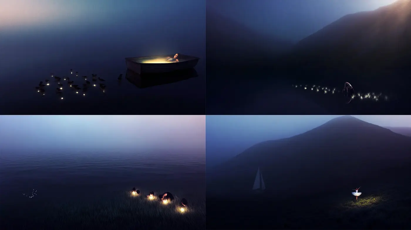 Ethereal and Dreamlike Imagery with a Hazy Atmosphere - Midjourney sref style