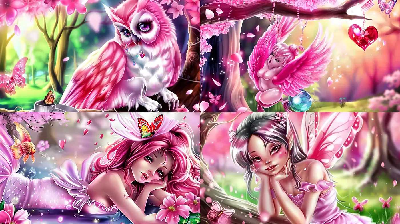 Enchanted Springtime Fantasy: The Vibrant Harmony of Nature and Myth - Midjourney sref style