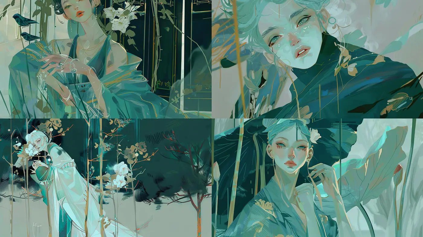 Ethereal Botanical Elegance: An Homage to Serene Achromatic Pastels - Midjourney sref style