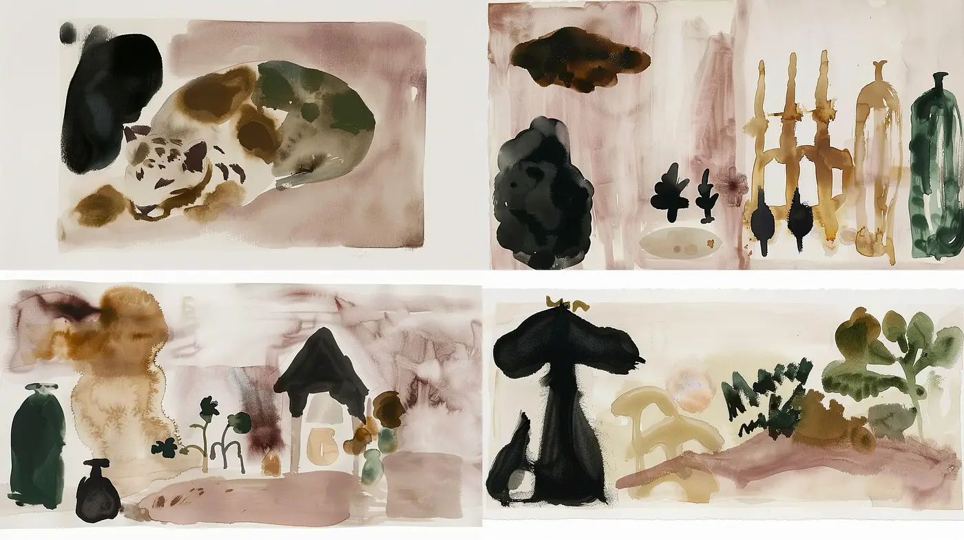 Ethereal Whispers of Earth Tones: A Watercolor Dream Sequence - Midjourney sref style