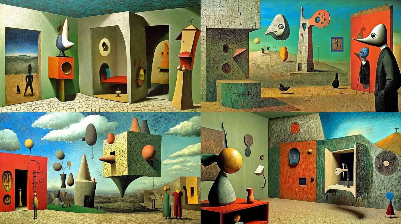 Abstract Geometric Surrealism in Earthy Tones - Midjourney sref style