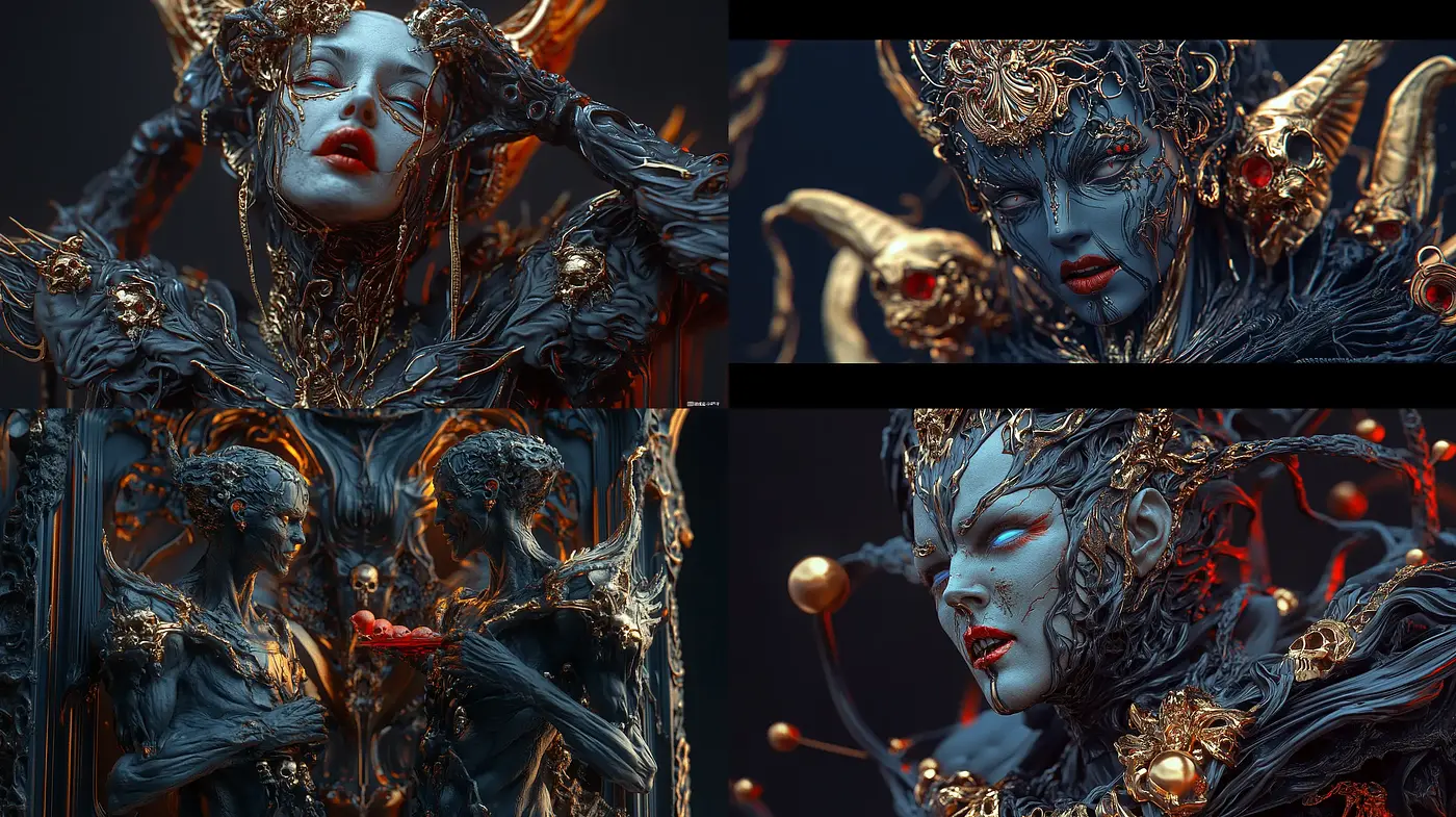 Ethereal Gothic Elegance in a Dark Fantasy World - Midjourney sref style