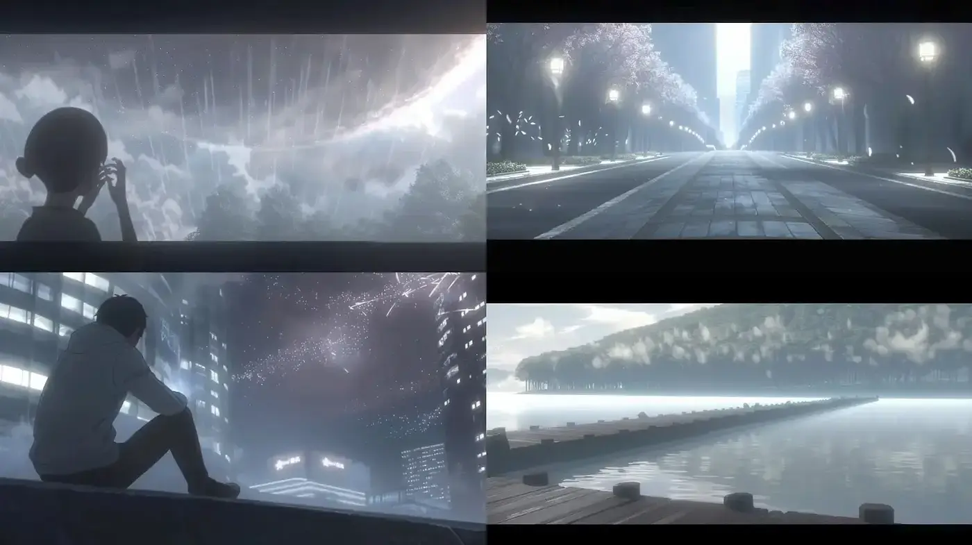 Melancholic and Dreamy Urban Landscapes with a Futuristic Touch - Midjourney sref style