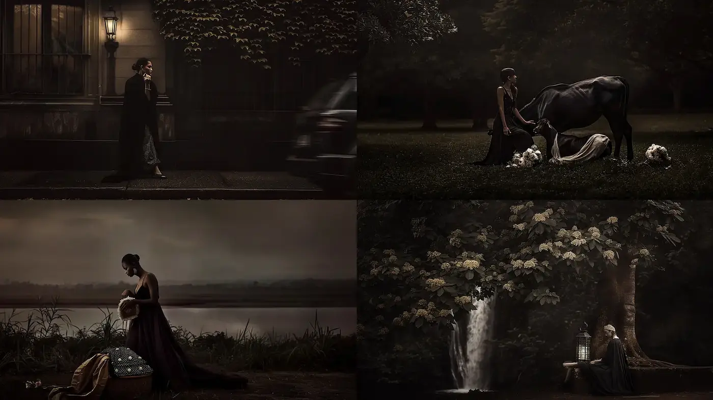 Mysterious and Dreamlike Atmosphere with Rich Textural Elements - Midjourney sref style