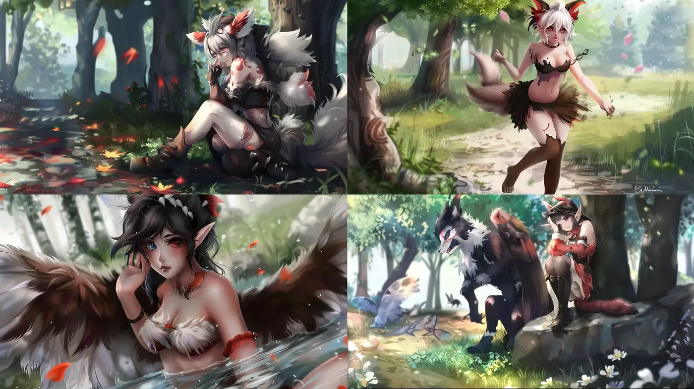 Enchanted Woodland Fables in a Vibrant Storybook Illustration Style - Midjourney sref style