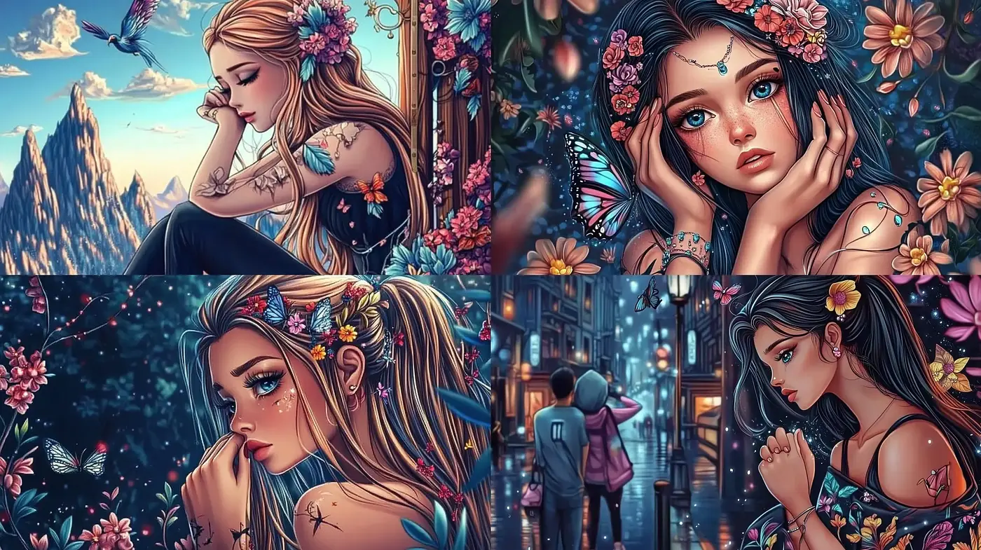 Enchanted Botanical Dreamscape with Vivid Florals and Luminous Hues - Midjourney sref style