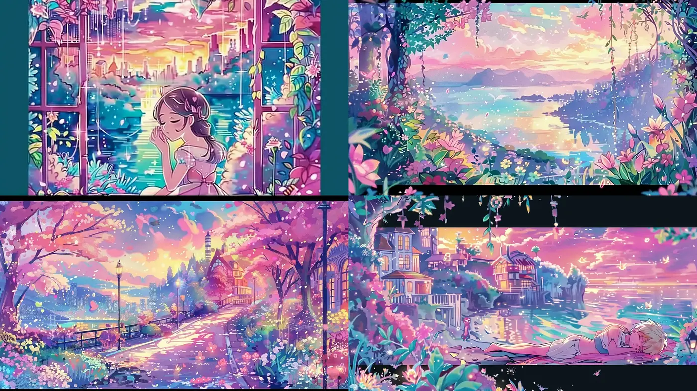 Ethereal Dreamscape: An Enchanting Journey through Lush Color and Light - Midjourney sref style
