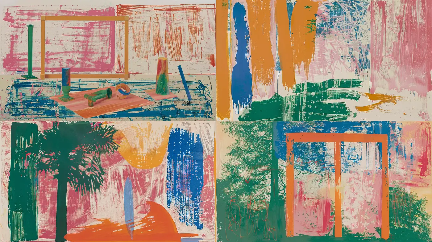 Abstract Expressionist Brushwork with a Modernist Color Sensibility - Midjourney sref style
