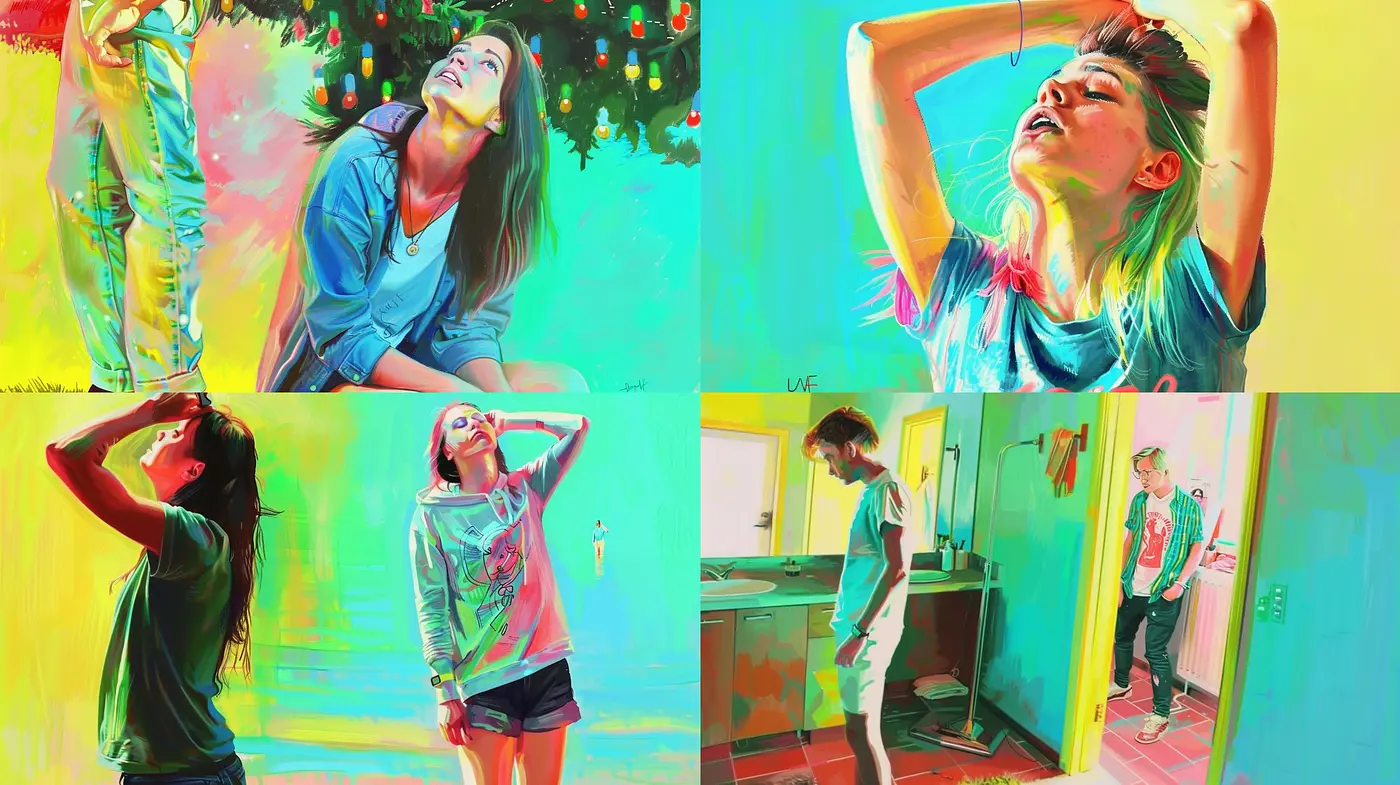 Vibrant Brushstroke Harmony in Contemporary Portraiture - Midjourney sref style