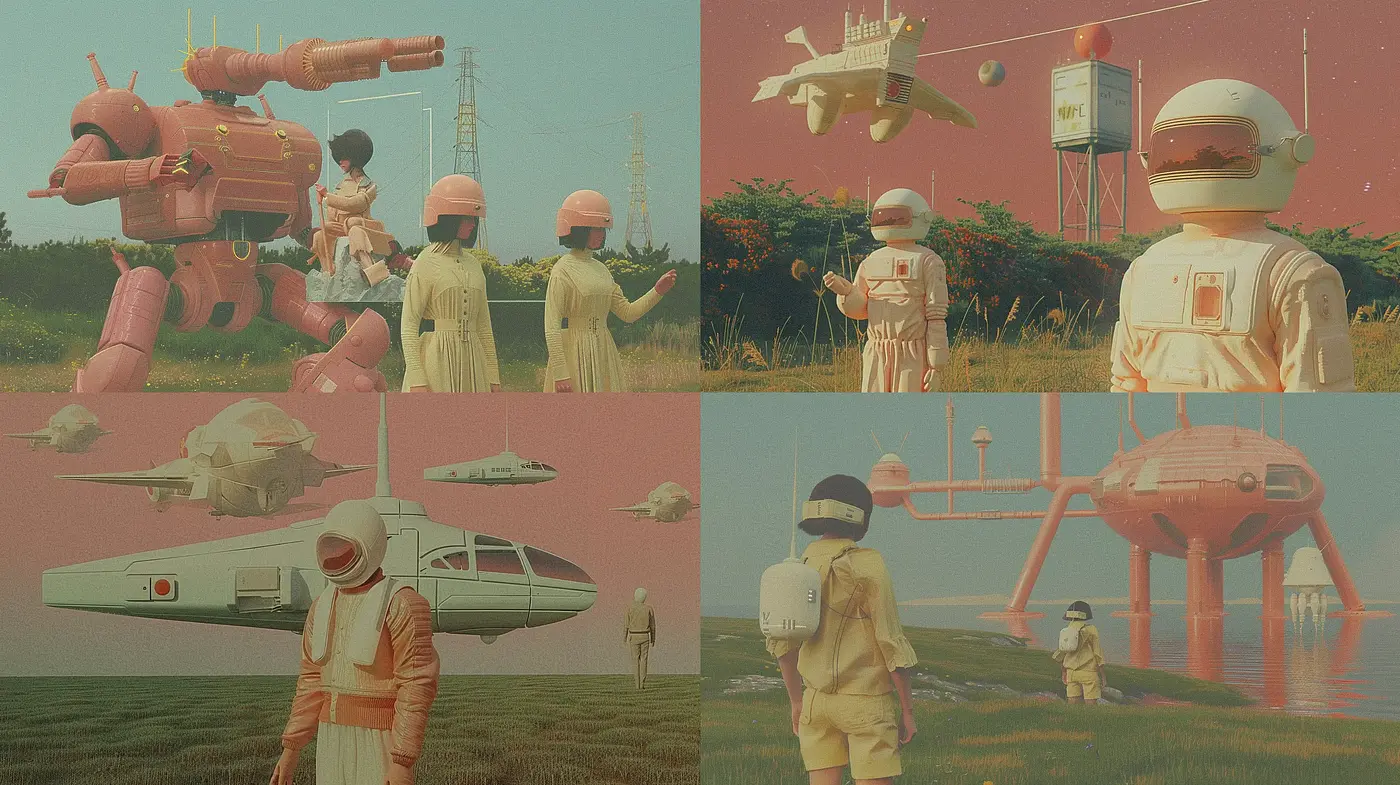 Retrofuturistic Reverie - A Consistent Aesthetic of Nostalgic Science Fiction - Midjourney sref style