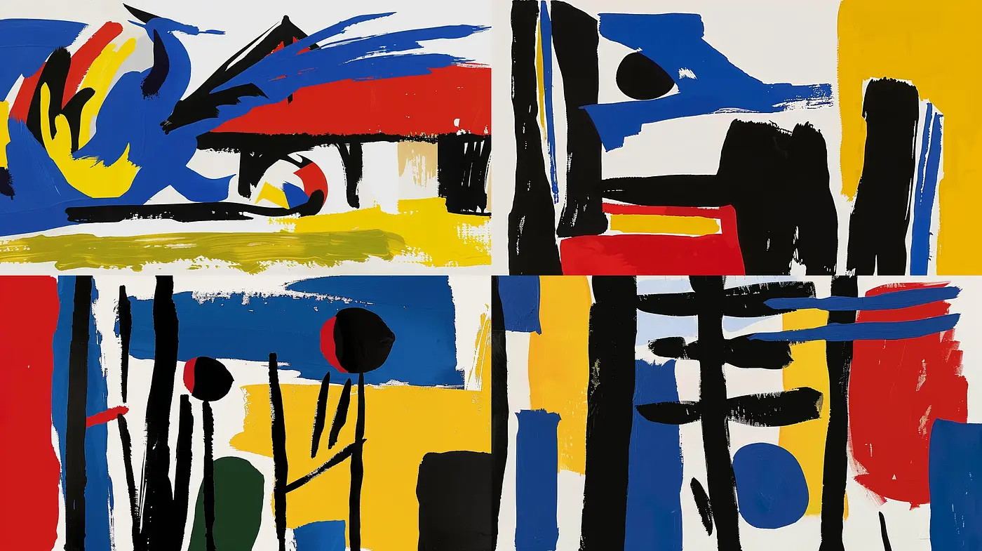 Abstract Expressionist Fusion with Bold Primitivism - Midjourney sref style