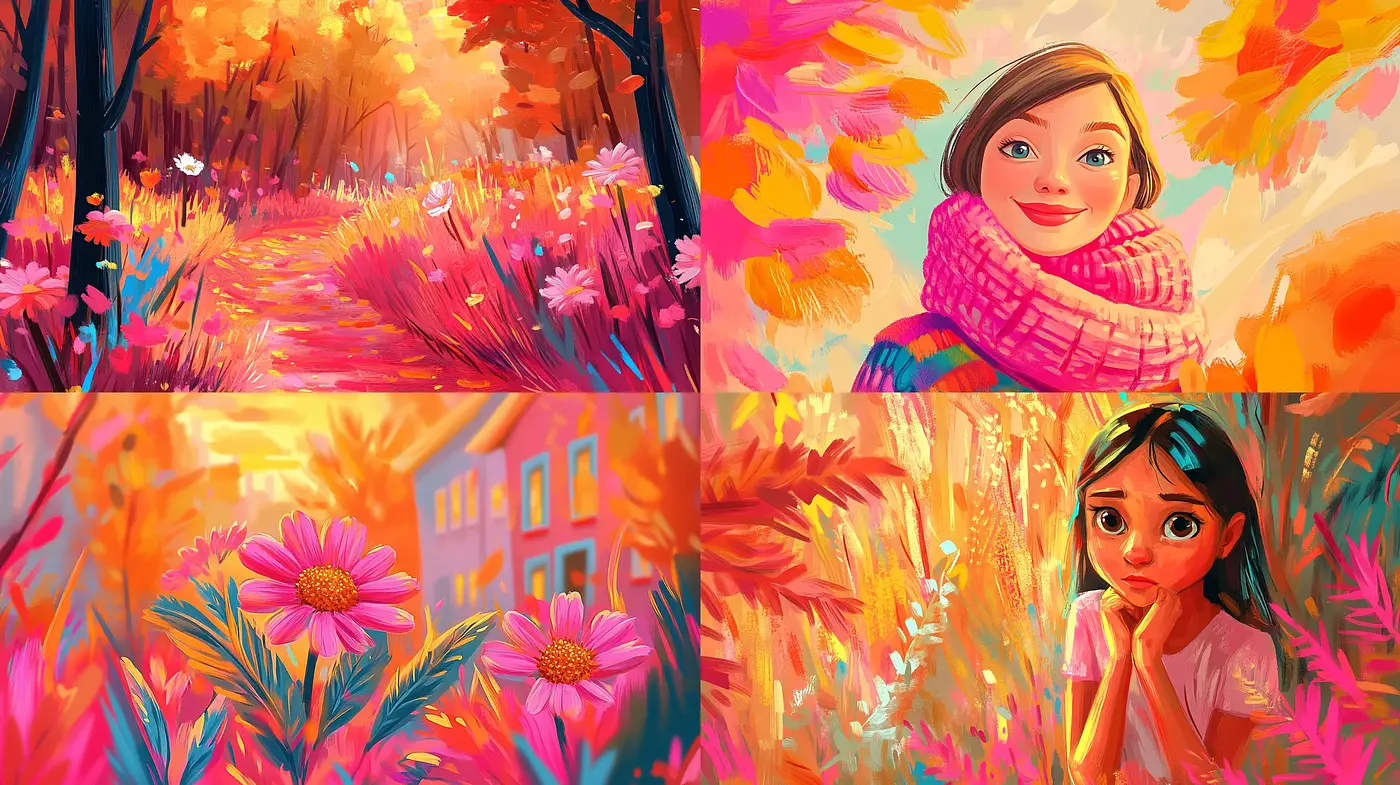 Vibrant Brushwork Autumn Radiance - Midjourney sref style
