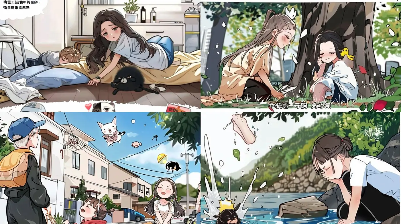 Consistent Luminescence in Diverse Settings: A Harmonic Blend of Soft-toned Anime Expressions and Storybook Whimsy - Midjourney sref style