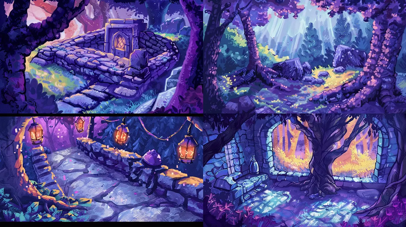 Enchanted Twilight Forests: A Consistent Vision of Stylized Animation Serenity - Midjourney sref style