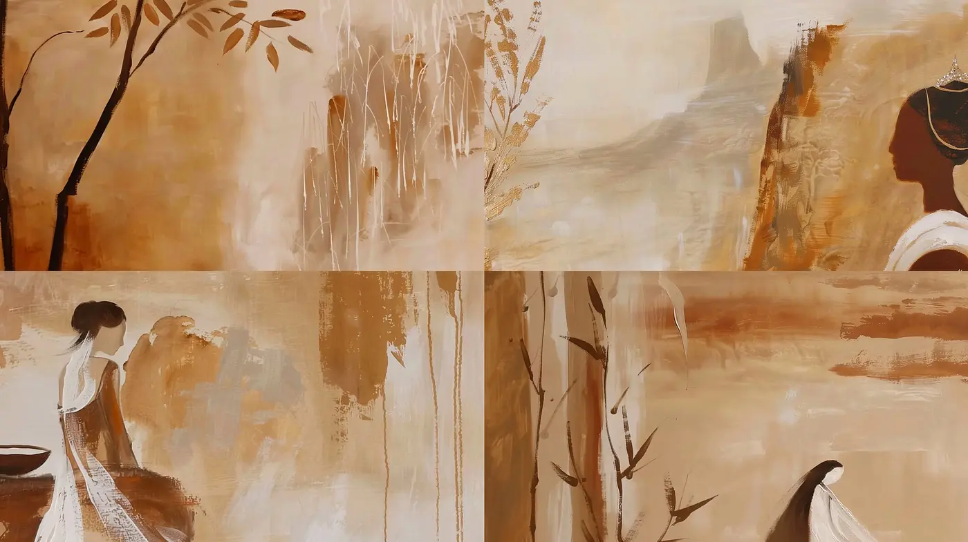 Translucent Ephemeral Visions: A Fusion of Ethereal Forms and Earthy Tones - Midjourney sref style