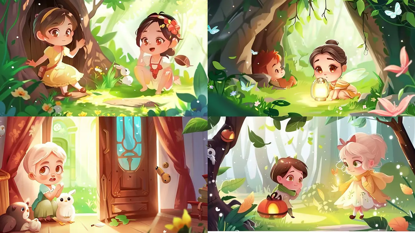 Consistent Harmonic Pastels in Whimsical Storybook Illustrations - Midjourney sref style