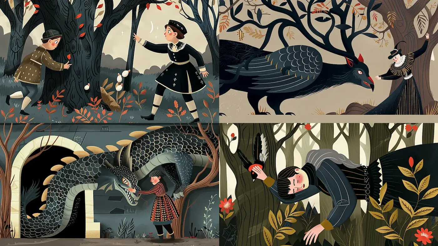 Whimsical and Playful Illustrations with a Storybook Atmosphere - Midjourney sref style