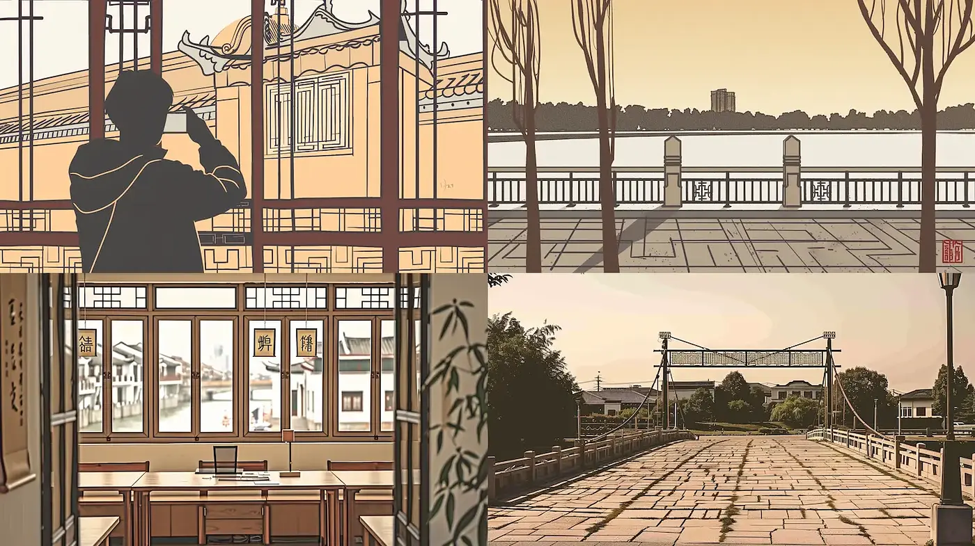 Harmonious Architectural Serenity with a Vintage Touch - Midjourney sref style