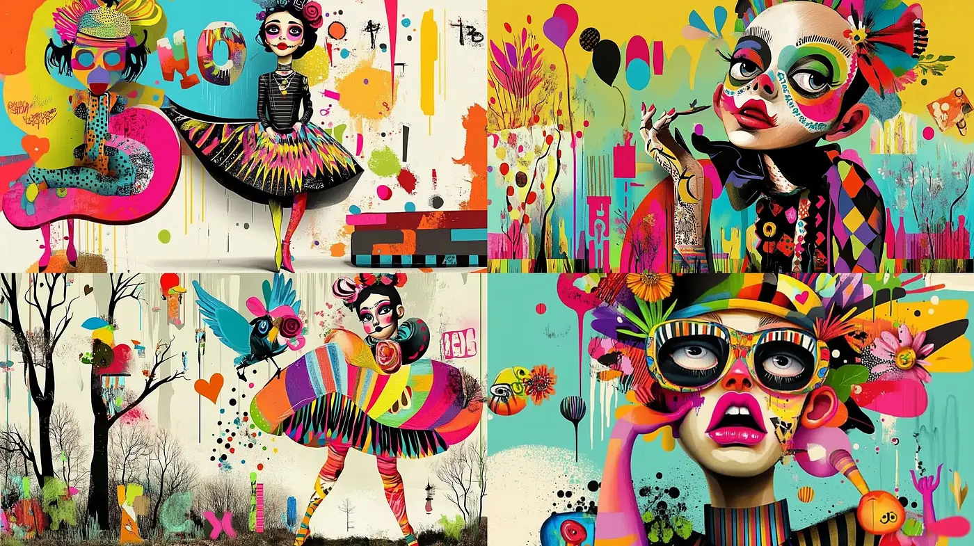 Eclectic Carnival Fusion Illustrative Artstyle - Midjourney sref style