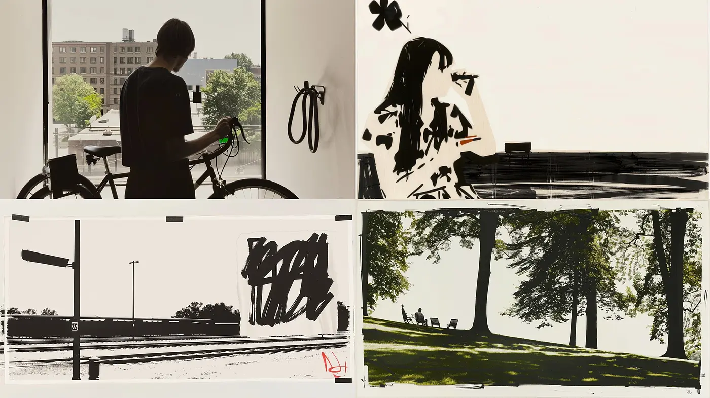 Contemporary Minimalist Vignettes with a Monochromatic Essence - Midjourney sref style