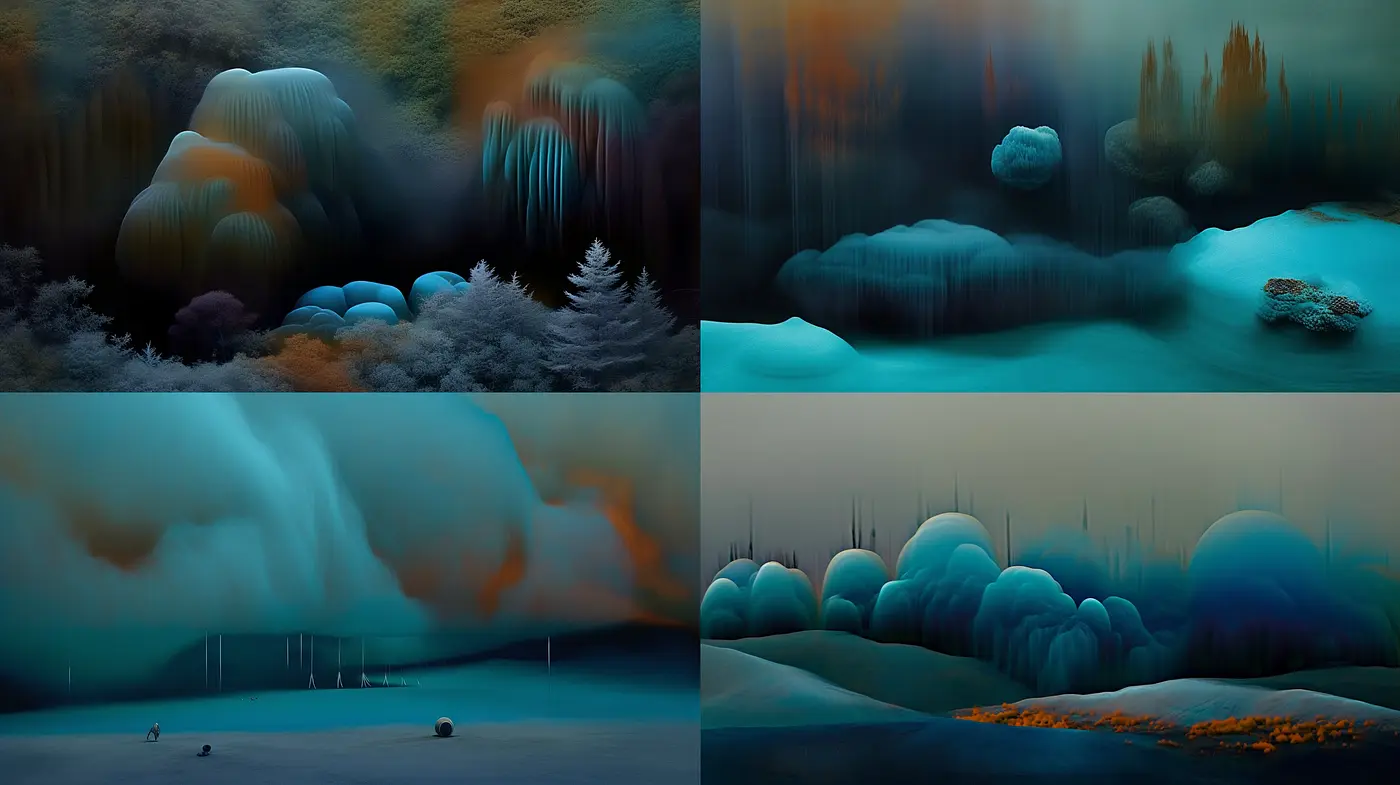 Ethereal Dreamscapes: A Fusion of Surrealist Brushwork and Impressionist Tone - Midjourney sref style