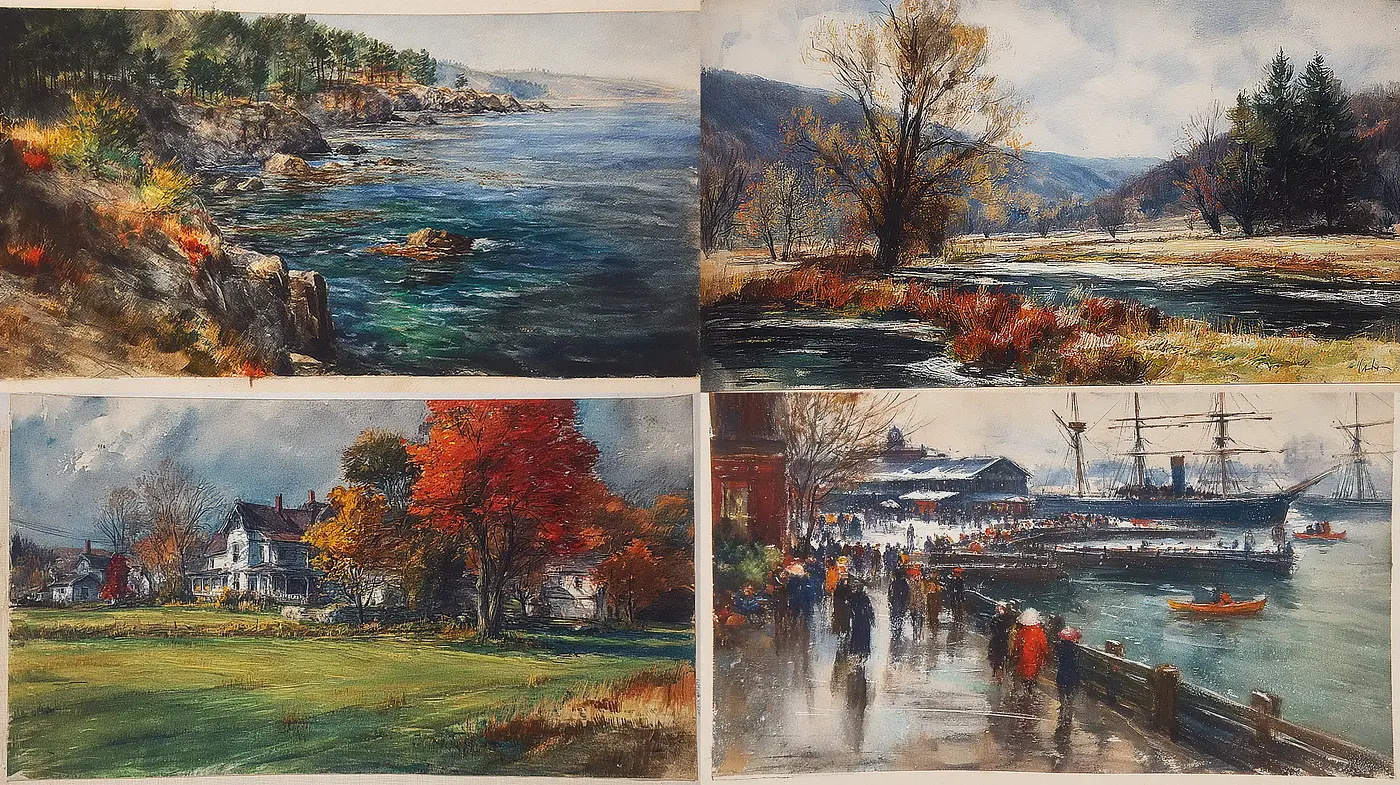 Serene Landscapes Featuring Nature's Colors and Mood - Midjourney sref style