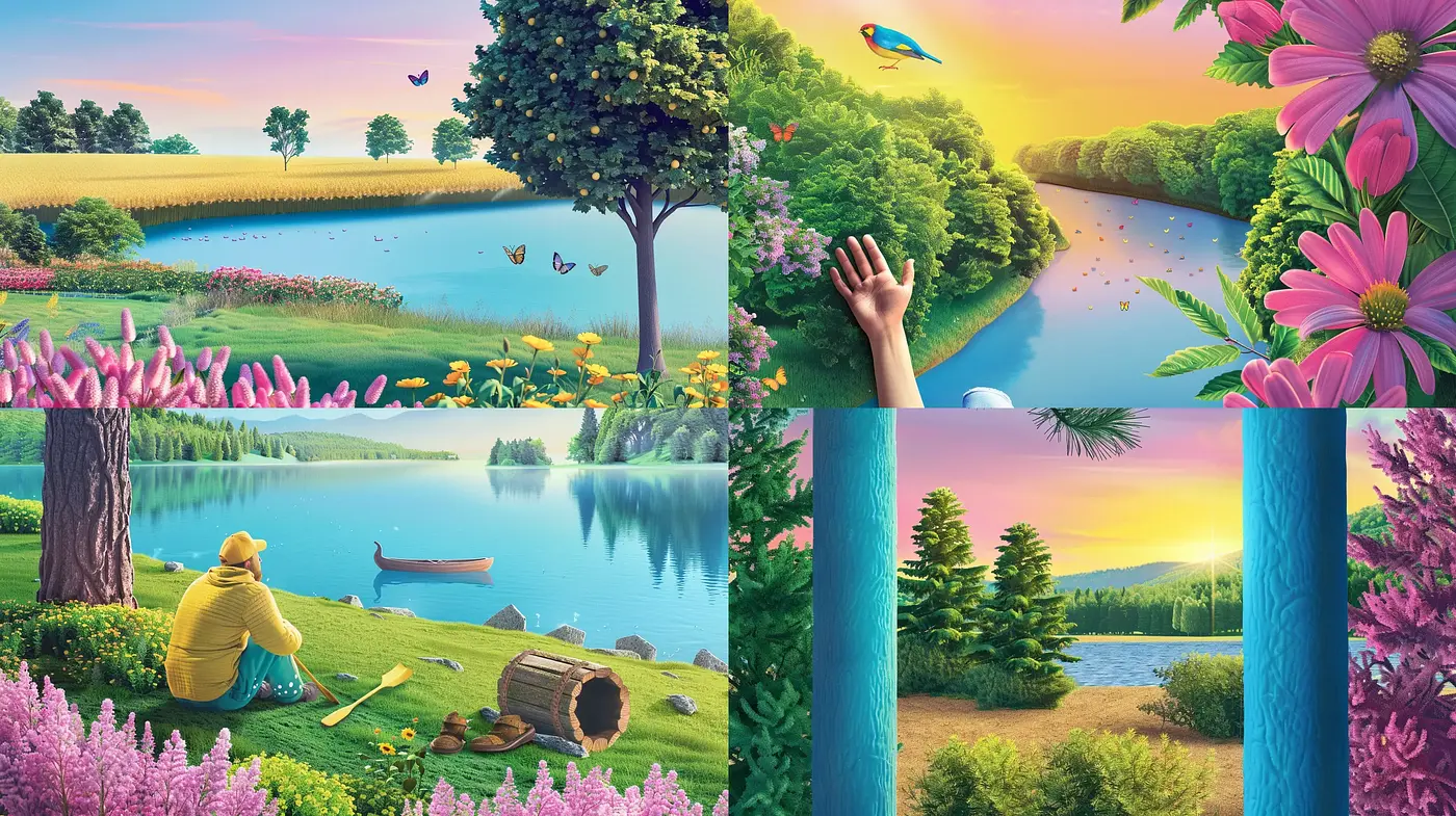 Idyllic Pastoral Dreamscapes with a Surreal Touch - Midjourney sref style
