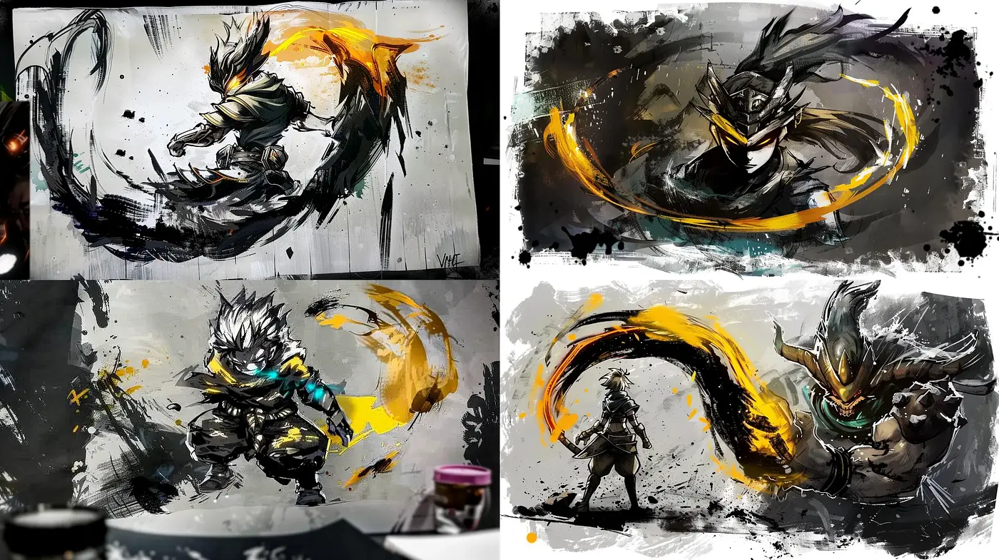 Dynamic Brushwork and Expressive Abstract Figurative Fusion - Midjourney sref style