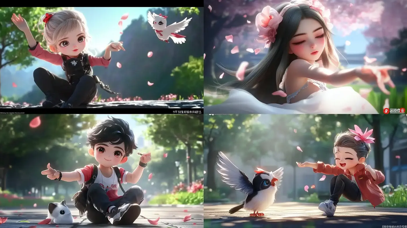 Idyllic Anime-Inspired Dreamscape with Pastel Blossoms and Luminosity - Midjourney sref style