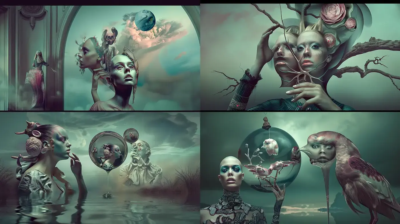 Surreal and captivating visual narrative with ethereal elements - Midjourney sref style