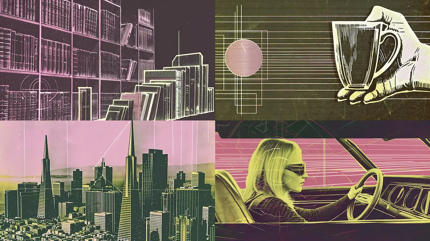 Unique and Descriptive Representation of Retro-Futuristic Style with a Cyberpunk Flair - Midjourney sref style