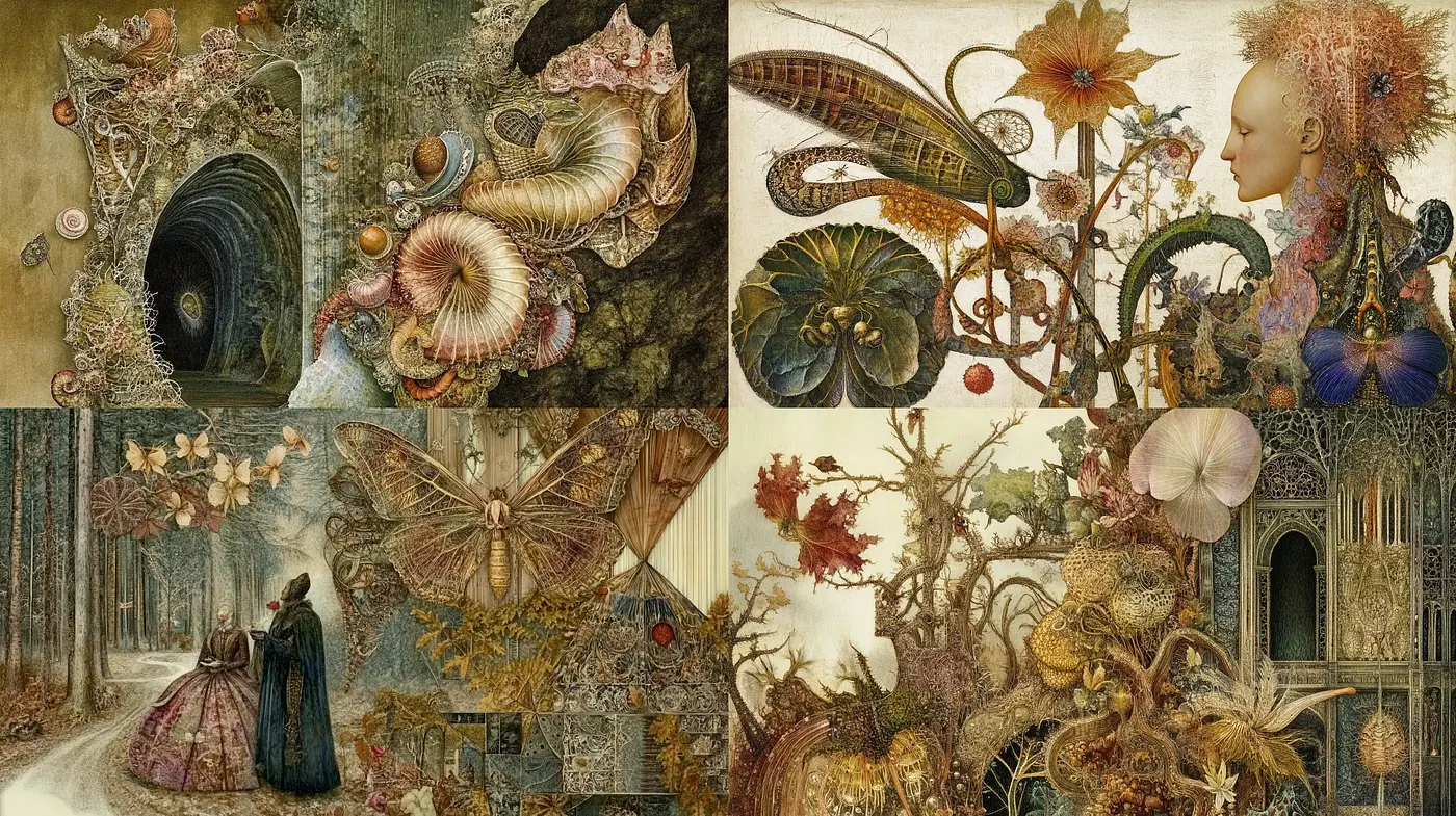 Enigmatic Garden of Surrealist Dreams - Midjourney sref style