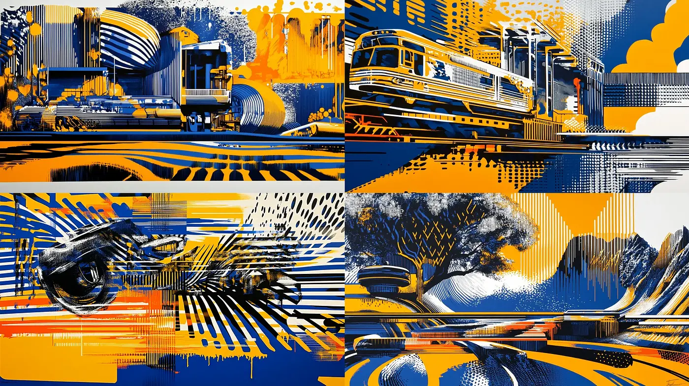 Dynamic Contrast: An Exploration of Bold Lines and Vibrant Hues - Midjourney sref style