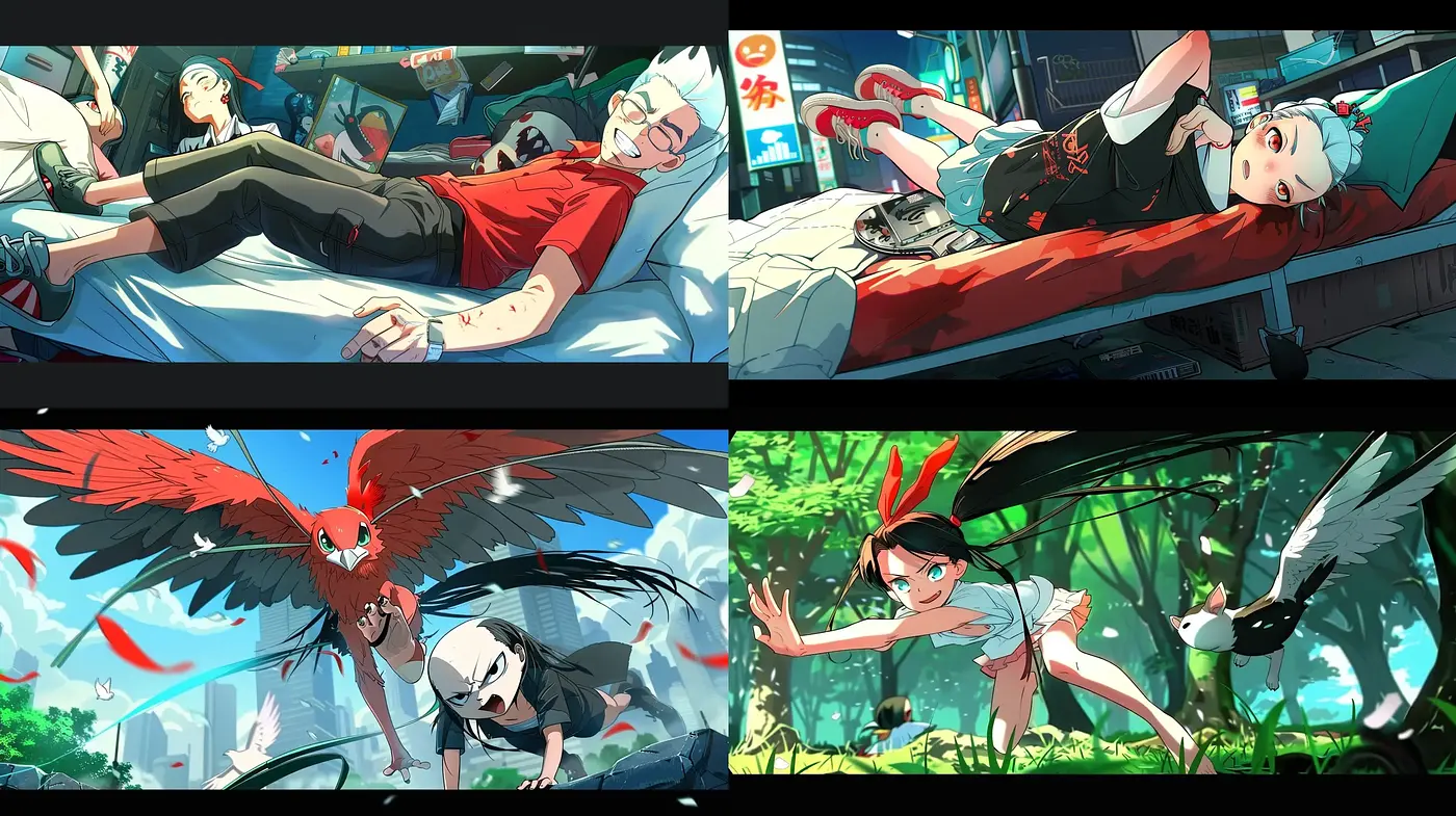 Vibrant Anime-Inspired Dynamic Renderings With Urban Flourish - Midjourney sref style