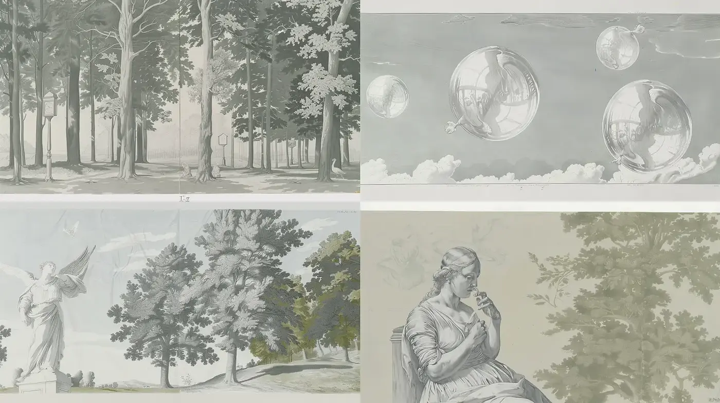 Surreal and Dreamlike Classical Landscapes with Ethereal Elements - Midjourney sref style
